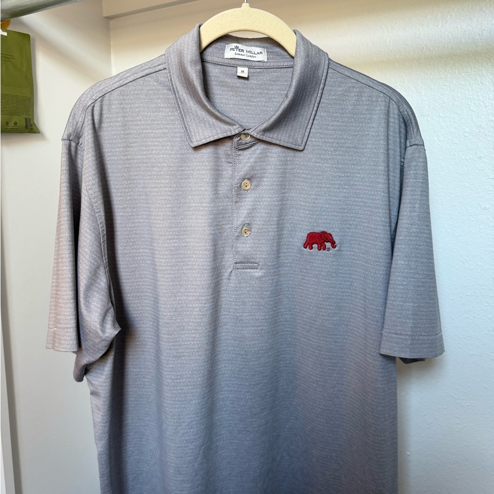 Alabama Elephant - Roll Tide Peter Millar Gray Polo Summer Comfort Shirt